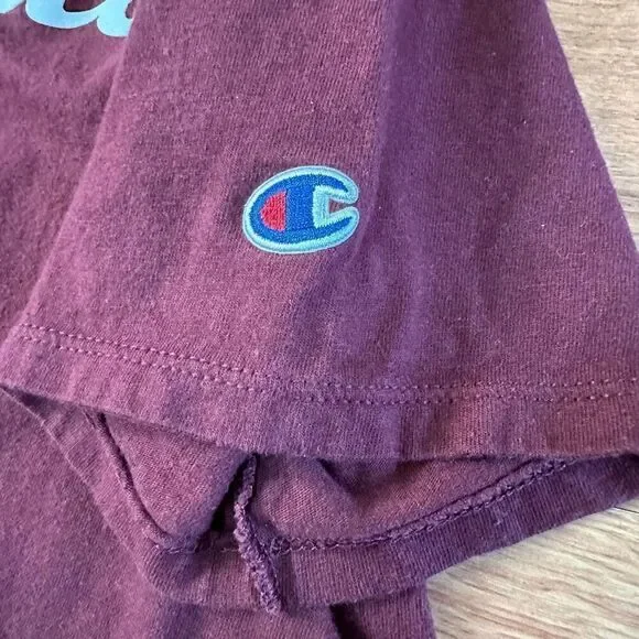 Champion Crew Neck Maroon Short Sleeve T-Shirt | Men Size Small - Picture 6 of 9